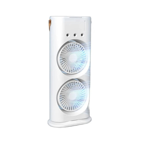 Ventilador e Climatizador Duplo Portátil com Umidificador