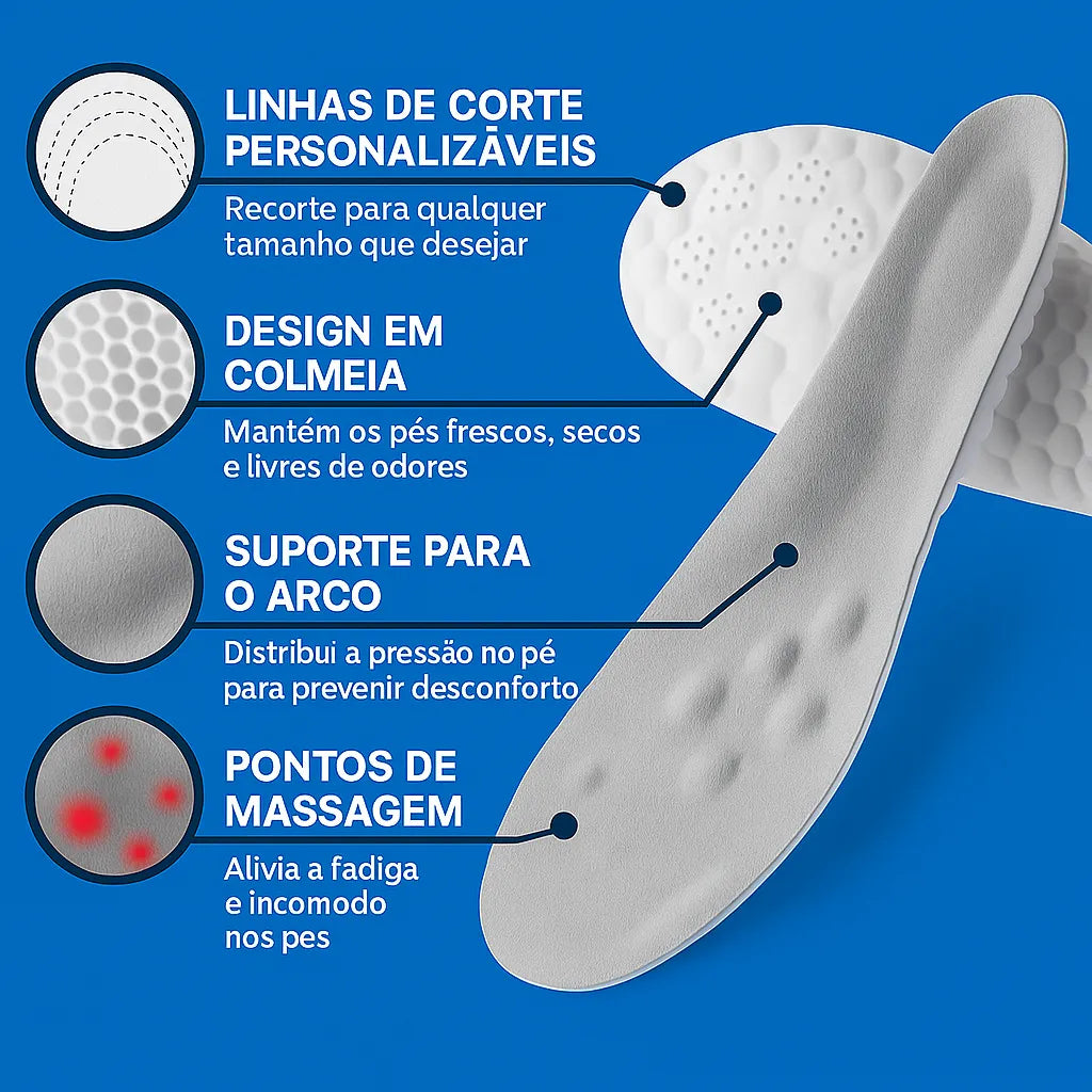 Palmilha Ortopédica Massageadora - ComforTec