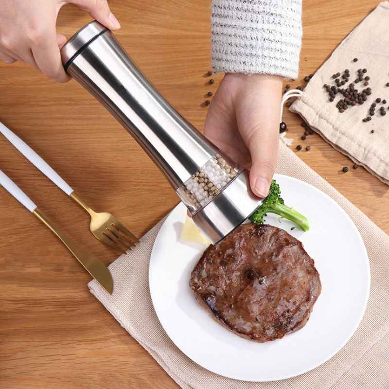 Moedor e triturador de Pimenta e Sal Manual em Aço Inox