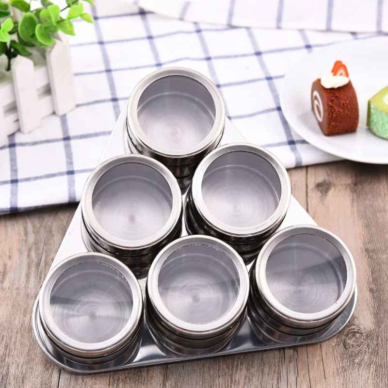 Porta Temperos e Condimentos em Inox - 12 Potes Magnéticos
