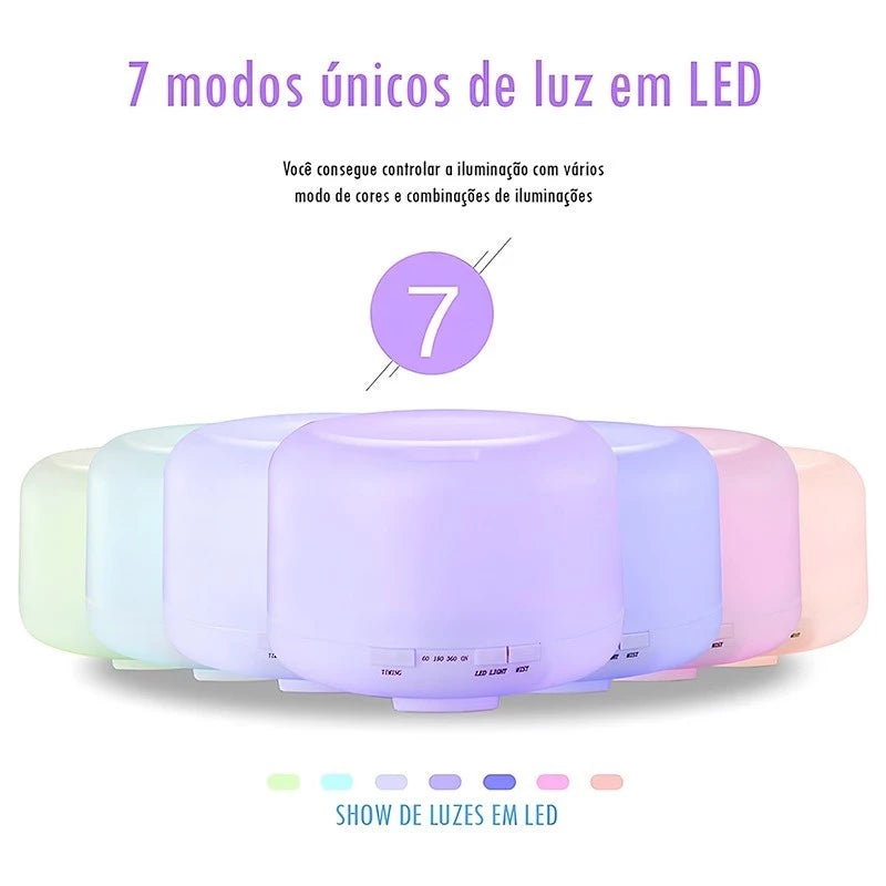 Umidificador e Difusor de Ar com Luminaria