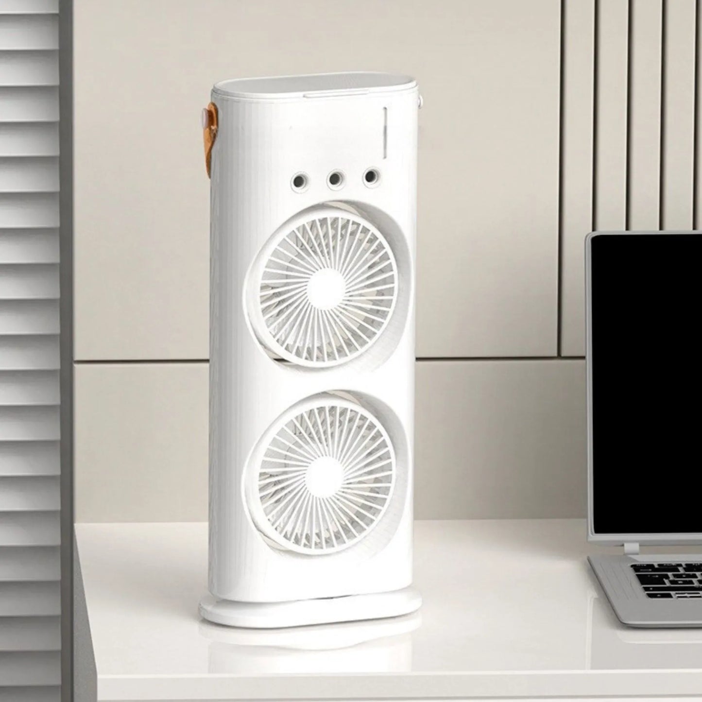 Ventilador e Climatizador Duplo Portátil com Umidificador