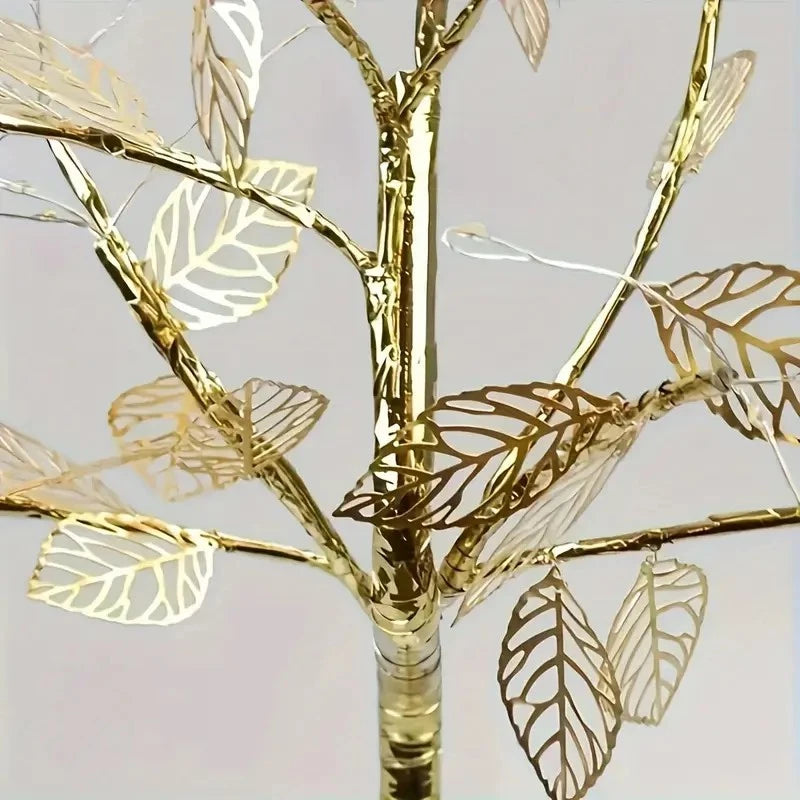 Luminaria Árvore Bonsai Folhas Douradas - Luz de Natal