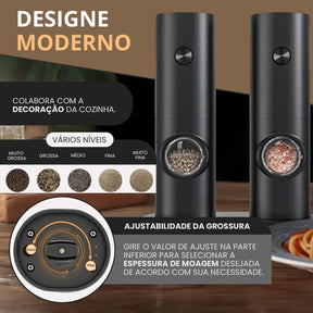 Moedor De Temperos Eletrico de Sal e Pimenta