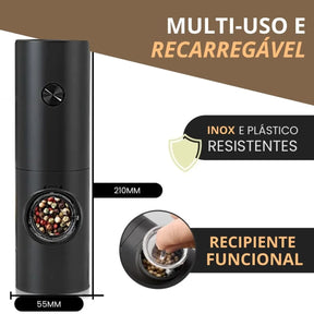 Moedor De Temperos Eletrico de Sal e Pimenta