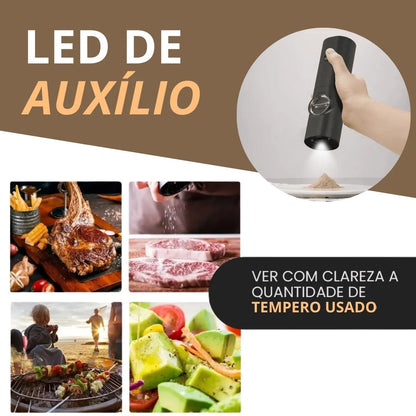 Moedor De Temperos Eletrico de Sal e Pimenta