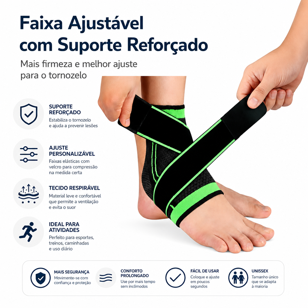 Tornozeleira Ortopédica Estabilizadora - Kit 2 Unidades