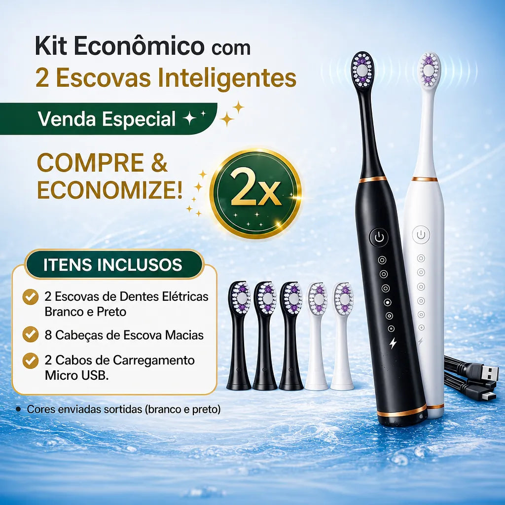 Escova de Dentes Elétrica - Compre 1 Leve 2
