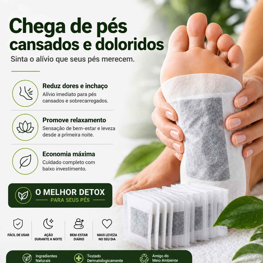 Adesivos Detox para Alívio dos Pés
