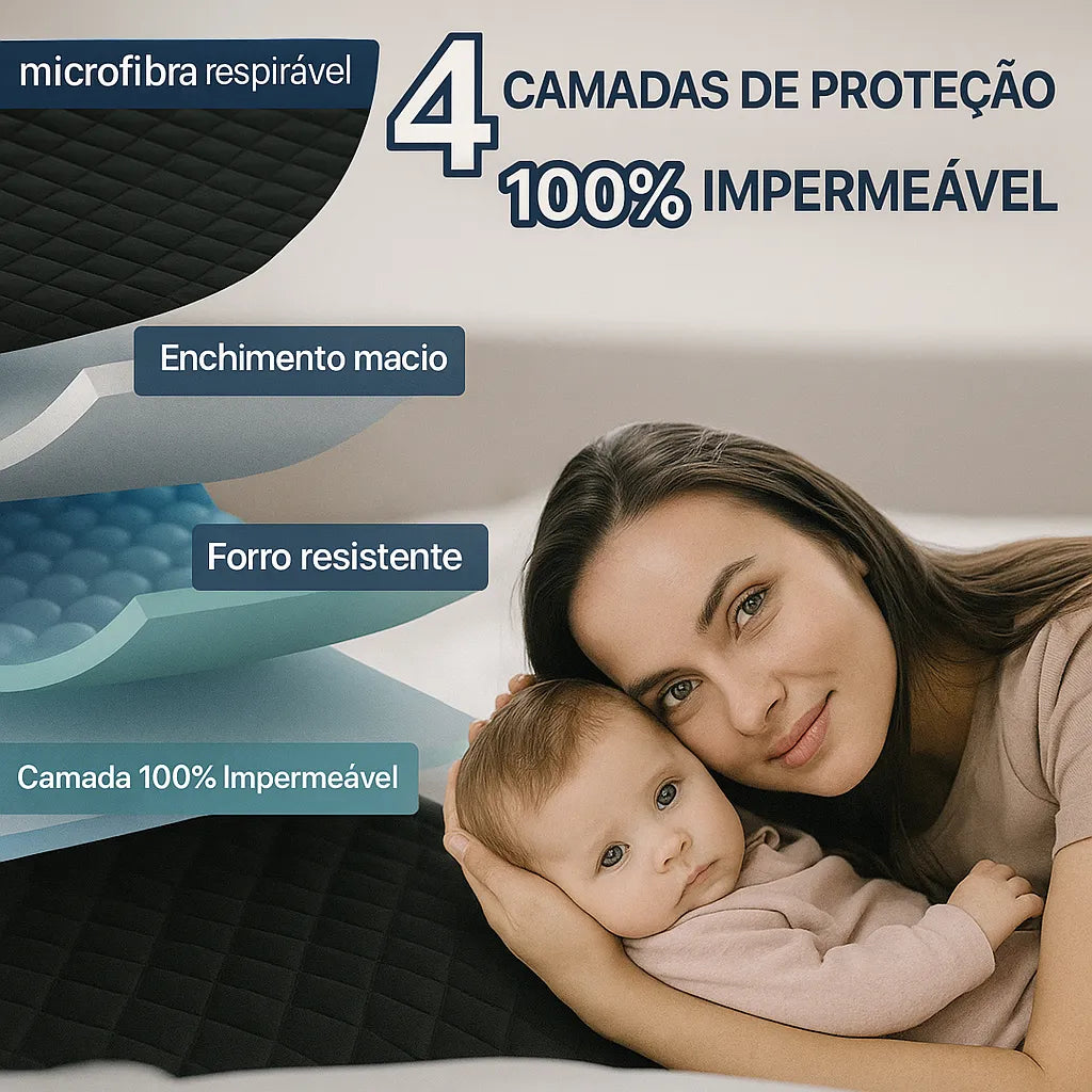 Capa de Colchão Impermeável e Antialérgico com Elástico