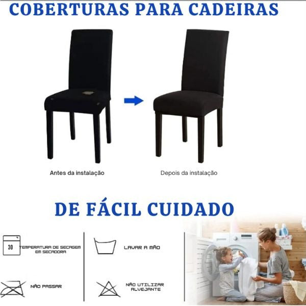 Capa para Cadeira de Jantar - Kit 4 Capas