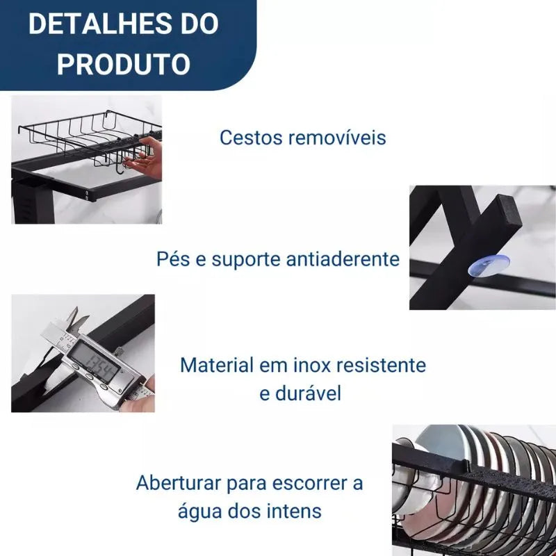 Escorredor de Louca Suspenso em Aco Inox