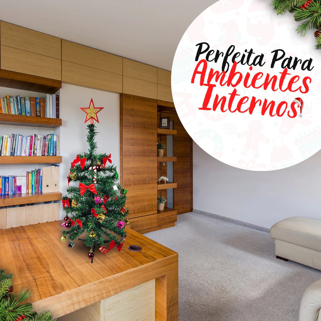 arvore de Natal Decorada com Kit de Enfeites