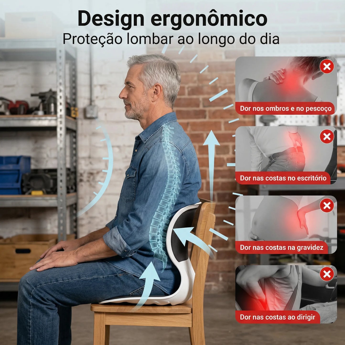 Cadeira de Apoio Ergonômico - Dorsen