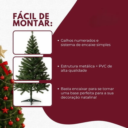 Arvore de Natal Tradicional de Pinheiro Verde