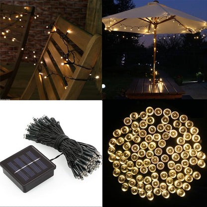 Cordão de Luzes em Energia Solar - Pisca Pisca com 8 Funções