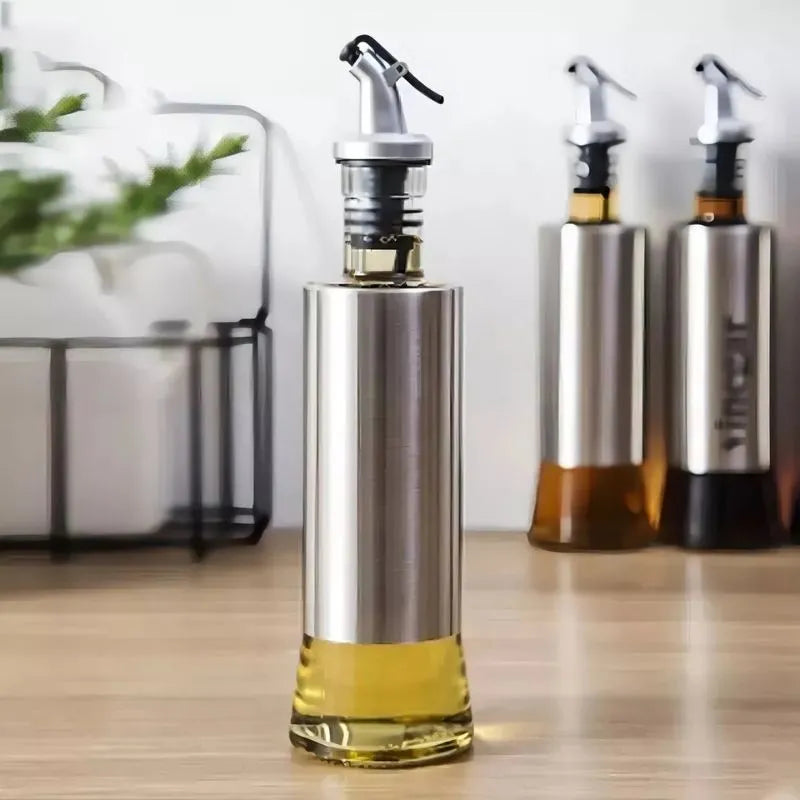 Galheteiro de Vidro com Aço Inox para Mesa
