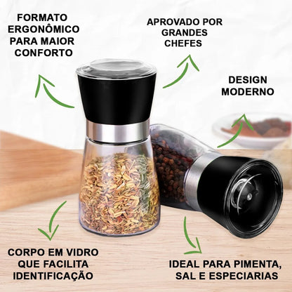 Moedor e Triturador de Pimenta e Sal 