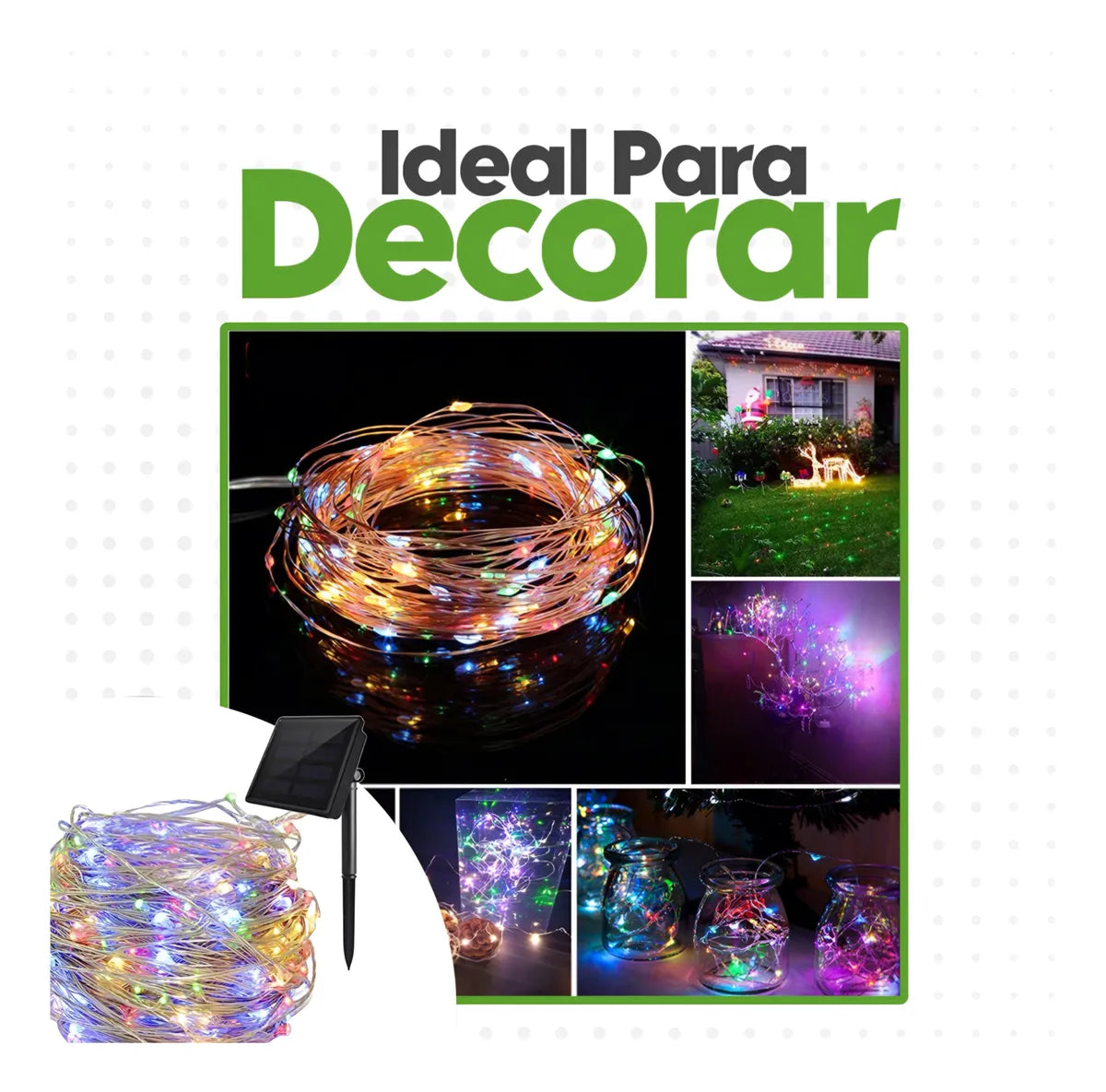 Fio de Fada em Corda com Energia Solar - Pisca Pisca