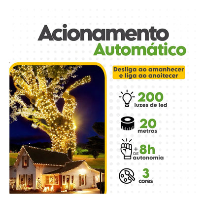 Fio de Fada em Corda com Energia Solar - Pisca Pisca