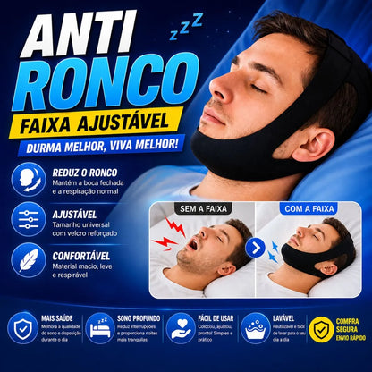Faixa de Cabeça Ajustável Anti Ronco e Apneia