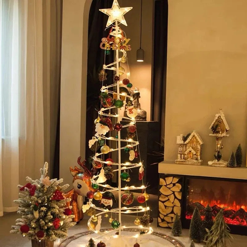 Árvore de Natal Espiral Led 1.8m com Enfeites