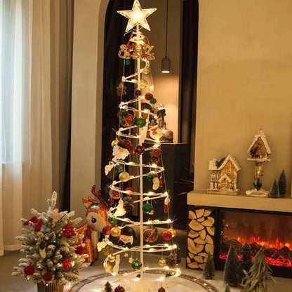 Árvore de Natal Espiral Led 1.8m com Enfeites