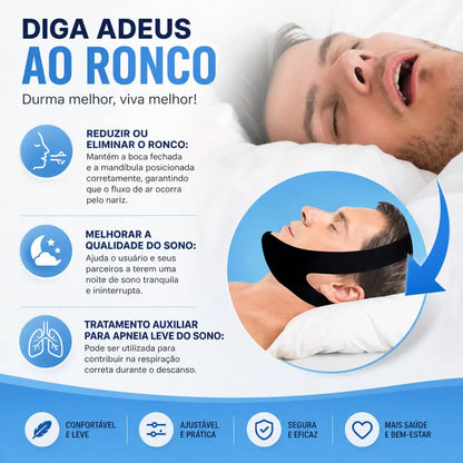Faixa de Cabeça Ajustável Anti Ronco e Apneia