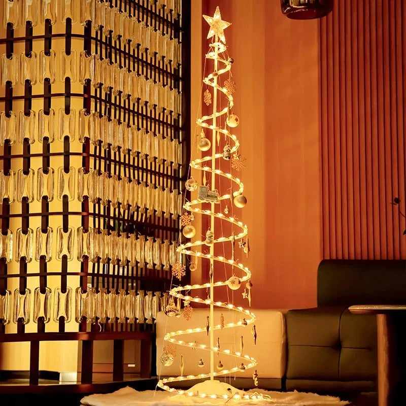 Árvore de Natal Espiral Led 1.8m com Enfeites