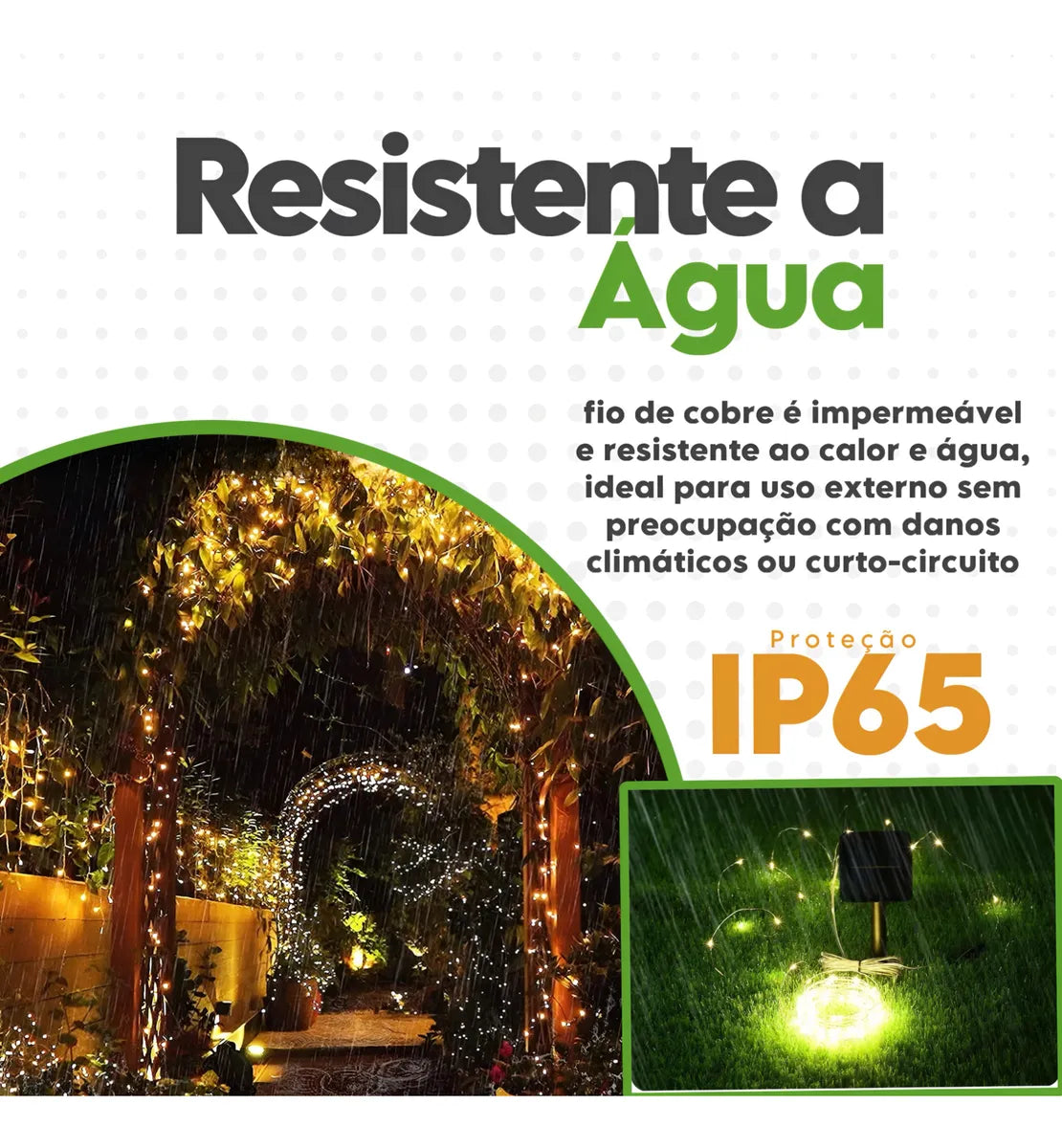 Fio de Fada em Corda com Energia Solar - Pisca Pisca