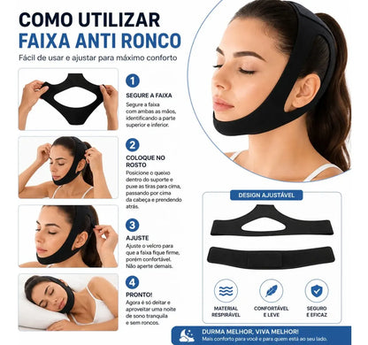 Faixa de Cabeça Ajustável Anti Ronco e Apneia