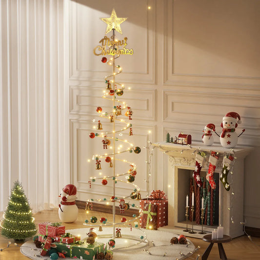 Árvore de Natal Espiral Led 1.8m com Enfeites