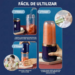 Liquidificador Portatil Mixer com Coqueteleira