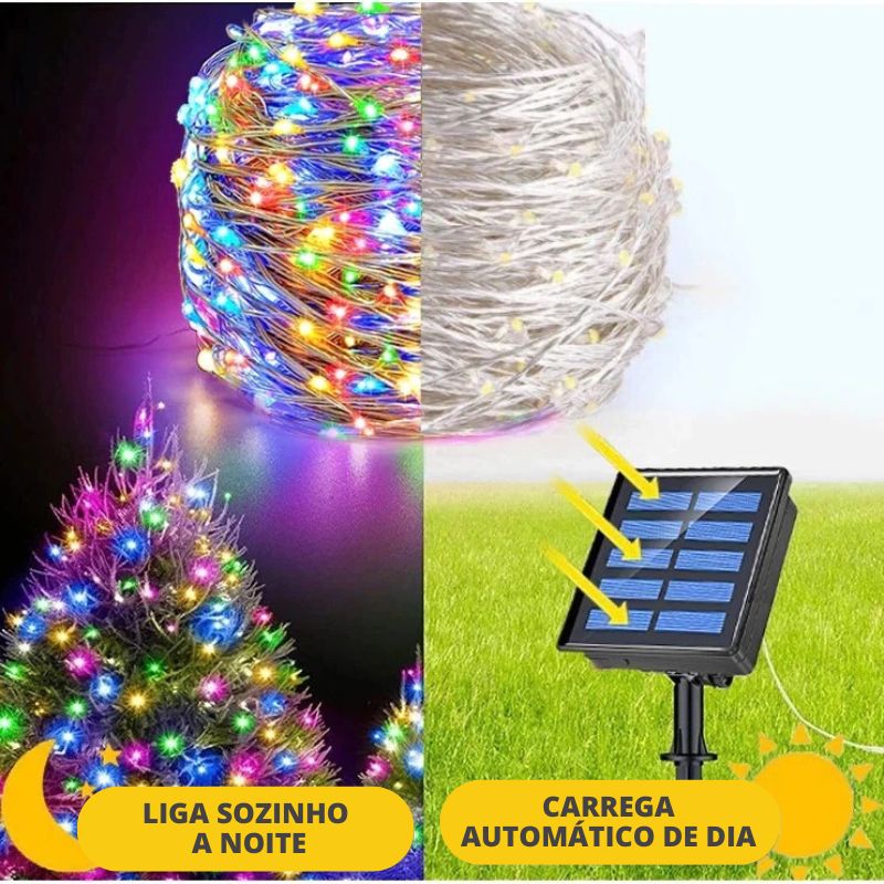 Fio de Fada em Corda com Energia Solar - Pisca Pisca