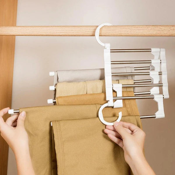 Cabide de Roupa Multifuncional 5 em 1 Retrátil
