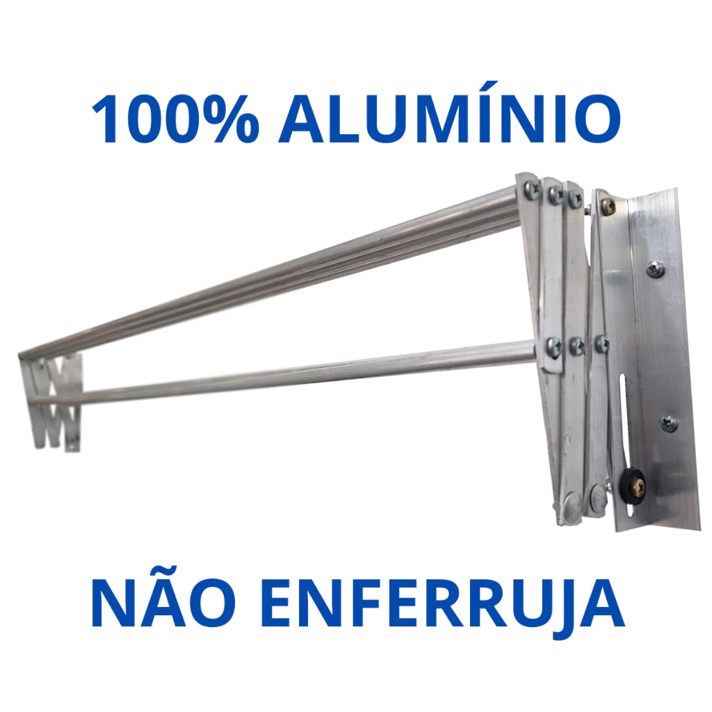 Varal de Roupa Retrátil Sanfonado para Parede