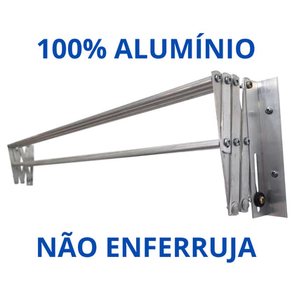 Varal de Roupa Retrátil Sanfonado para Parede