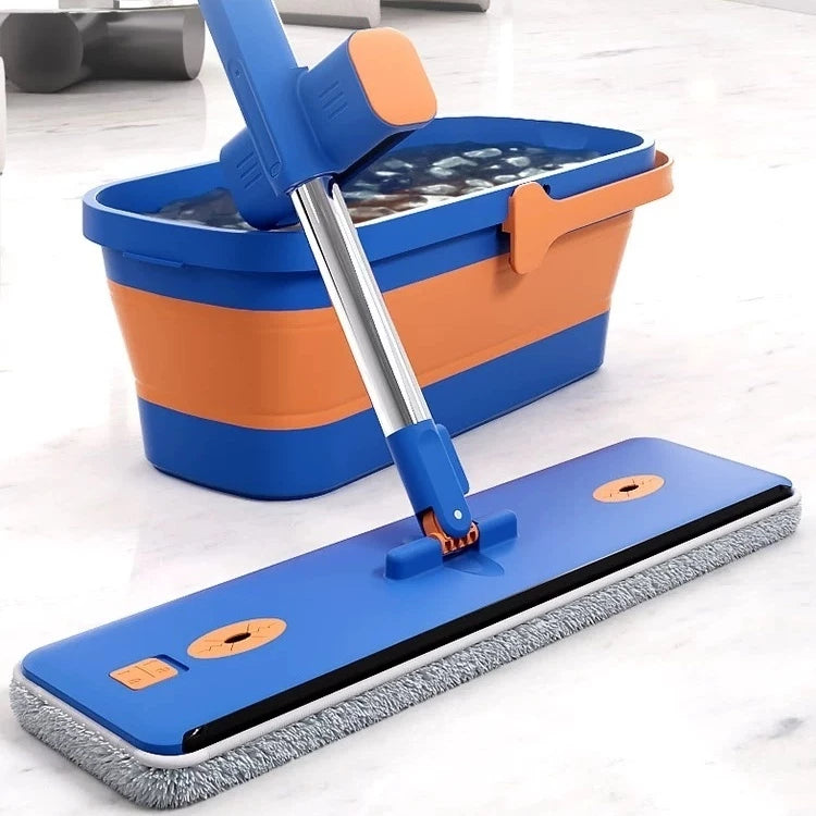 Esfregão e Balde Dobrável com Raspador de Desaguamento - Kit 9 Conjunto