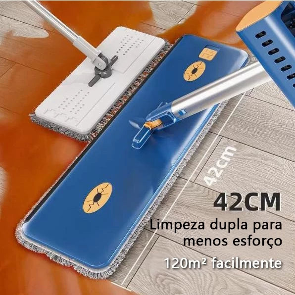 Esfregão e Balde Dobrável com Raspador de Desaguamento - Kit 9 Conjunto