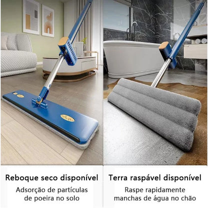 Esfregão e Balde Dobrável com Raspador de Desaguamento - Kit 9 Conjunto