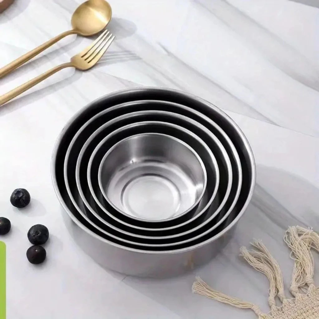 Pote de Aço Inox com Tampa - Kit 10 Tigelas