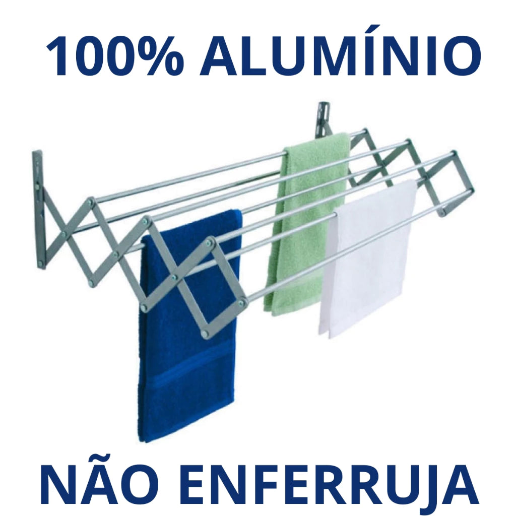 Varal de Roupa Retrátil Sanfonado para Parede