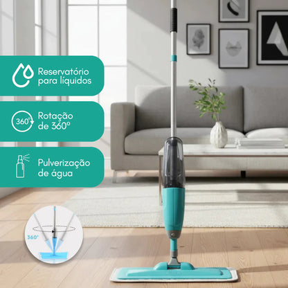 Esfregão Mop Giratório com Reservatório Spray