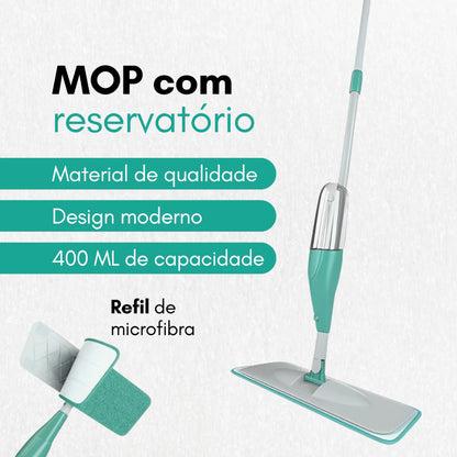 Esfregão Mop Giratório com Reservatório Spray