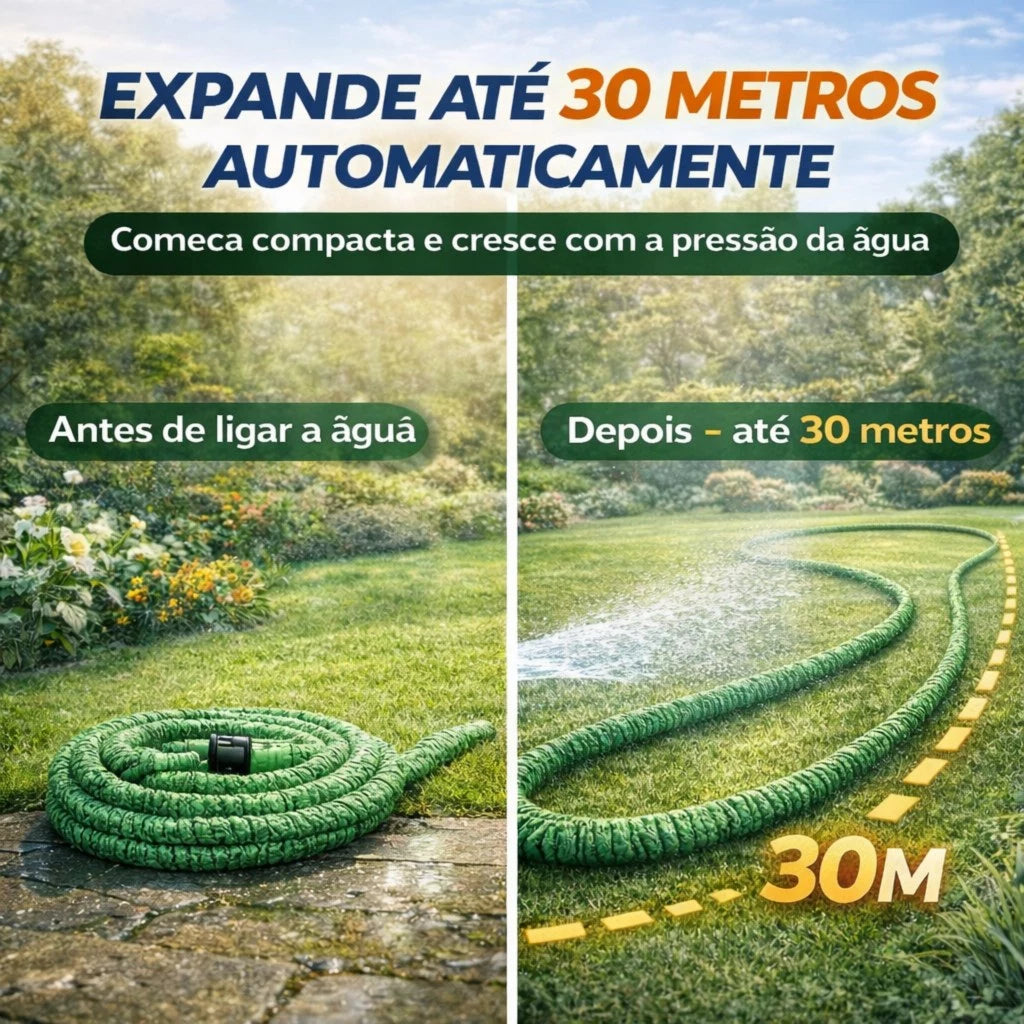 Mangueira de Jardim Expansível com Esguicho