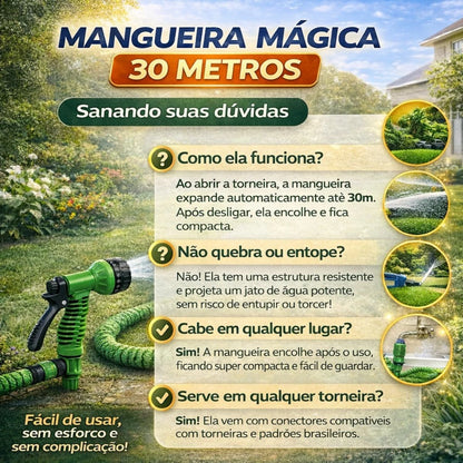Mangueira de Jardim Expansível com Esguicho