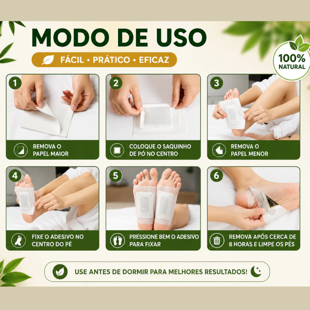 Adesivos Detox para Alívio dos Pés