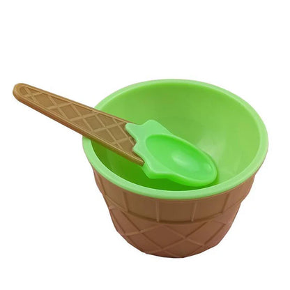 Pote de Sorvete com Colher para Sobremesa - Kit 6 Tigelas
