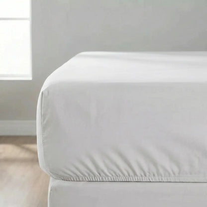 Jogo de Lençol Branco para Cama 400 Fios com Elástico e Ponto Palito