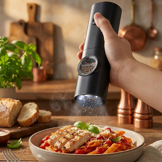 Moedor e Triturador de Temperos Elétrico para Sal e Pimenta